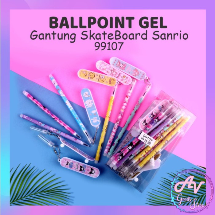 

PULPEN GANTUNG SKATEBOARD KARAKTER (12pcs)/ 1LUSIN PULPEN GEL FANCY
