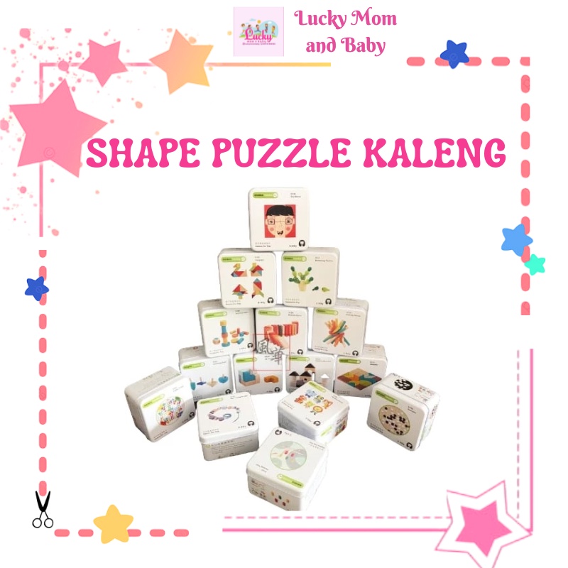

[LMB] Mainan shape puzzle kaleng tin travel, Travel puzzle toys in tin box
