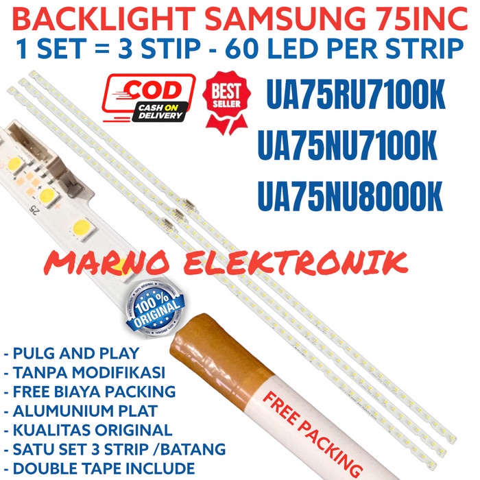 PART BACKLIGHT SAMSUNG 75IN 75NU UA75RU7100K UA75NU7100K UA75NU8000K 60K
