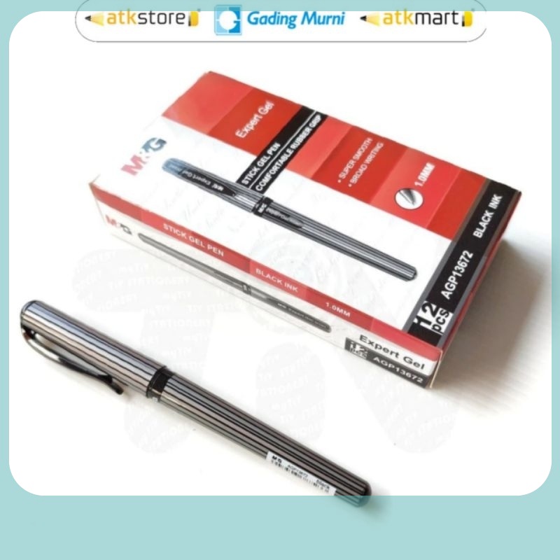 

M&G Ballpoint Expert Gel Broad Pen 1.0 mm Barrel Stripe Design Smooth Write - Pulpen Tanda Tangan 1.0 MM - AGP13672