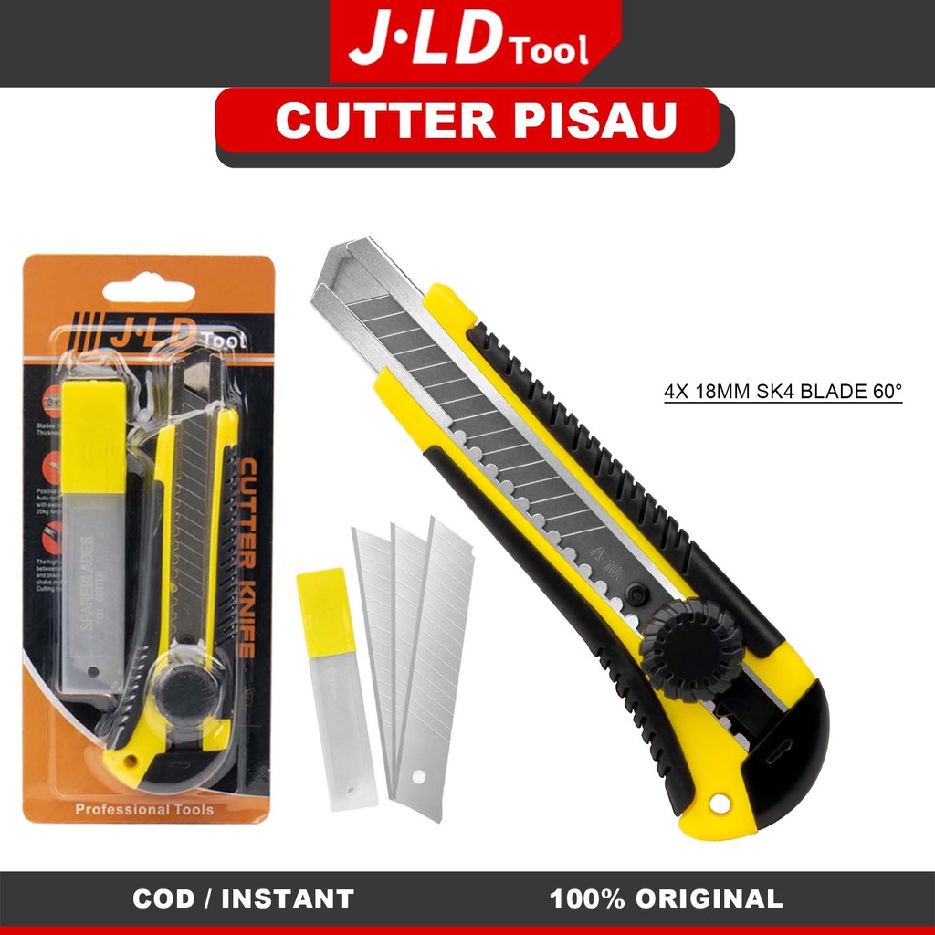 

JLD BISA COD Pisau Cutter 18MM Utility Knife CUTTER MURAH CUTTER SHARP L500