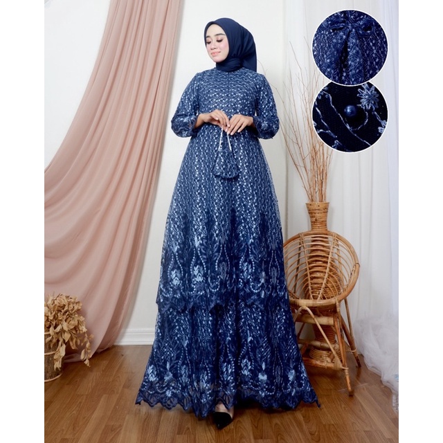 Gamis Tile Pesta|Gamis Tingkat Kartika|Gamis Tile Busui|Gamis Tile Runcing| Gamis Pesta Mewah|Gamis 