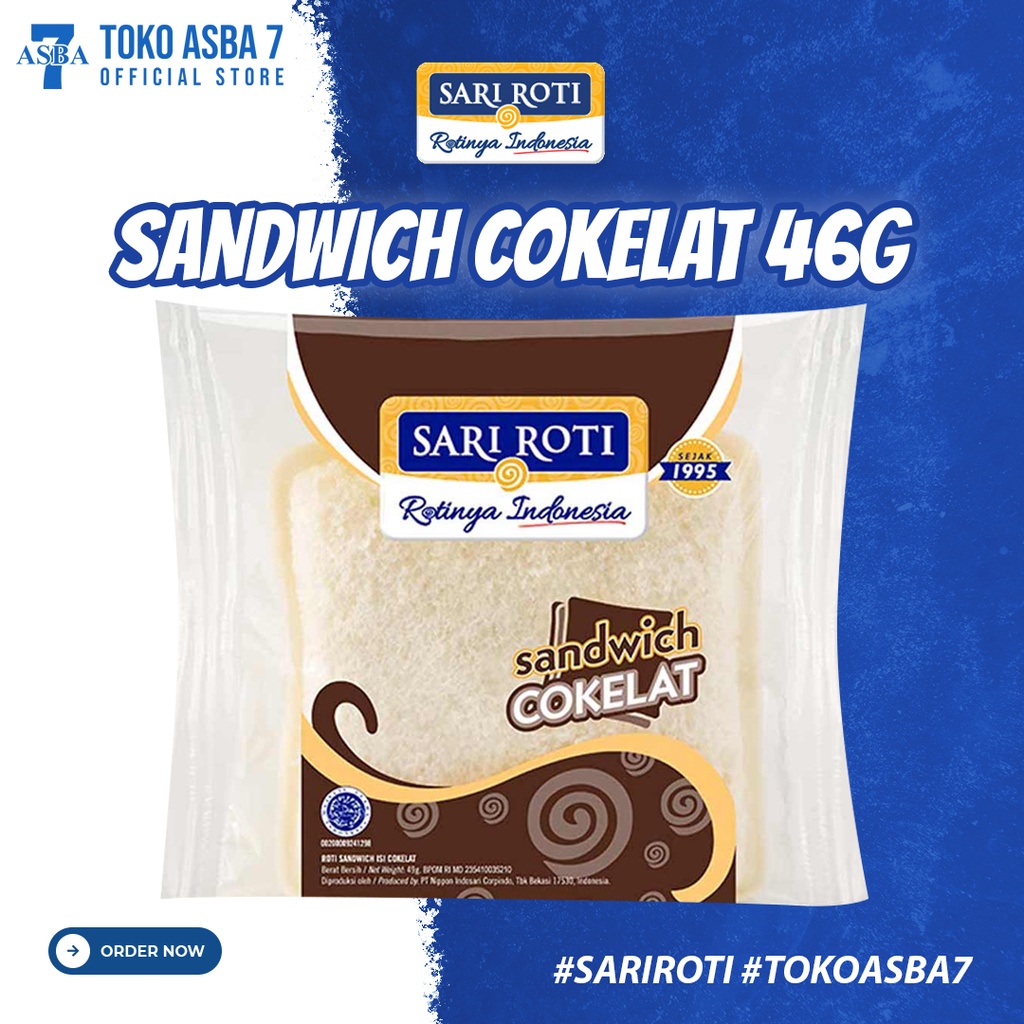 

SARI ROTI SANDWICH COKELAT, KACANG, KRIM KEJU 46G