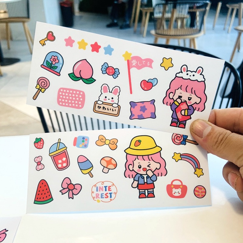 

(Gucin) STIKER AESTHETIC BOTOL MINUM MOTIF KARTUN JAPAN/ STICKER AESTHETIC SERBAGUNA