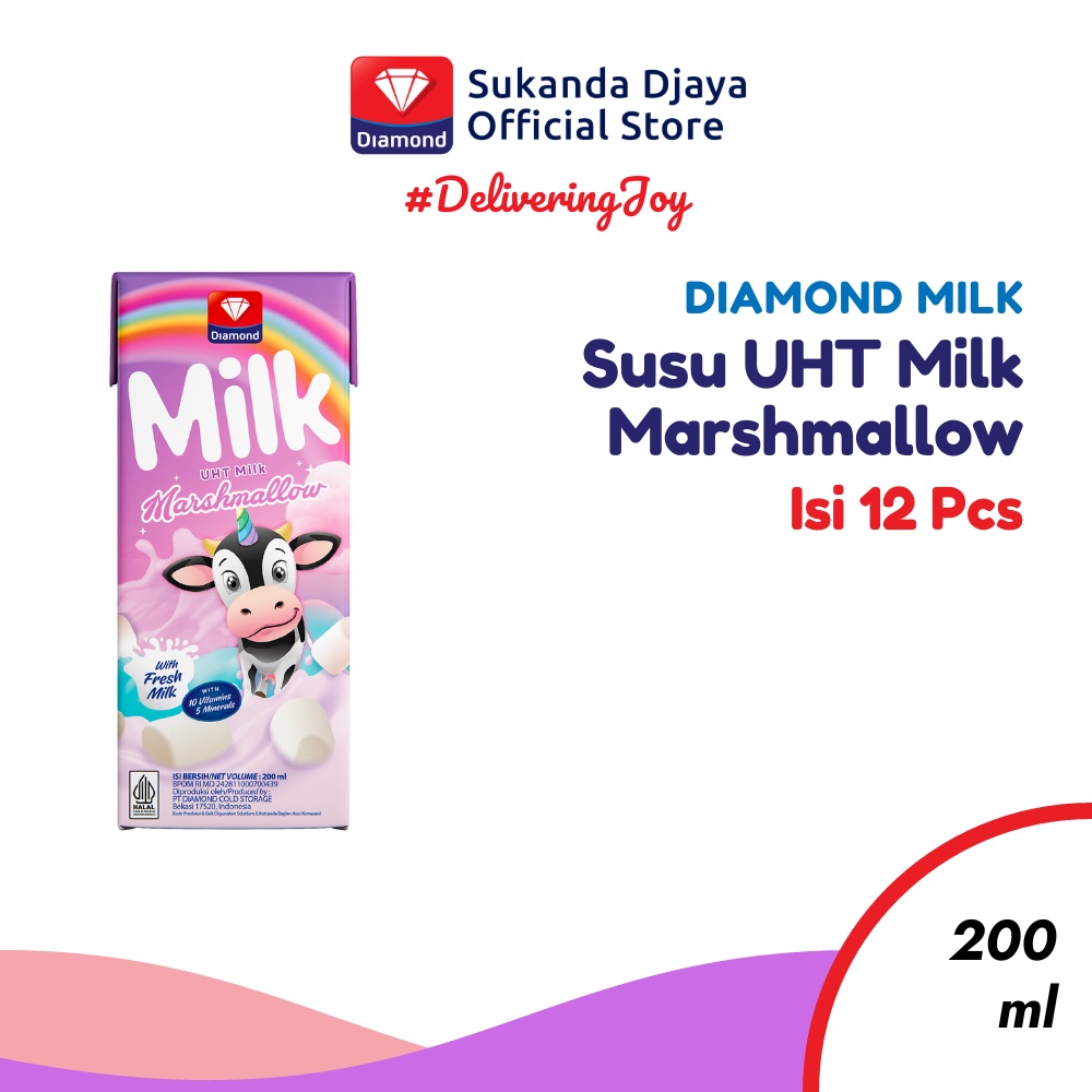 

Diamond Milk Susu UHT Marshmallow 200 ML [Isi 12 Pcs]