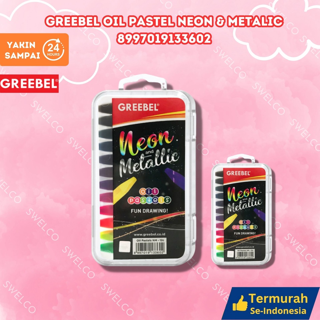 

Kids Oil Pastel / Crayon Neon Metallic 12 Warna Greebel GREEBEL OIL PASTEL NEON & METALIC