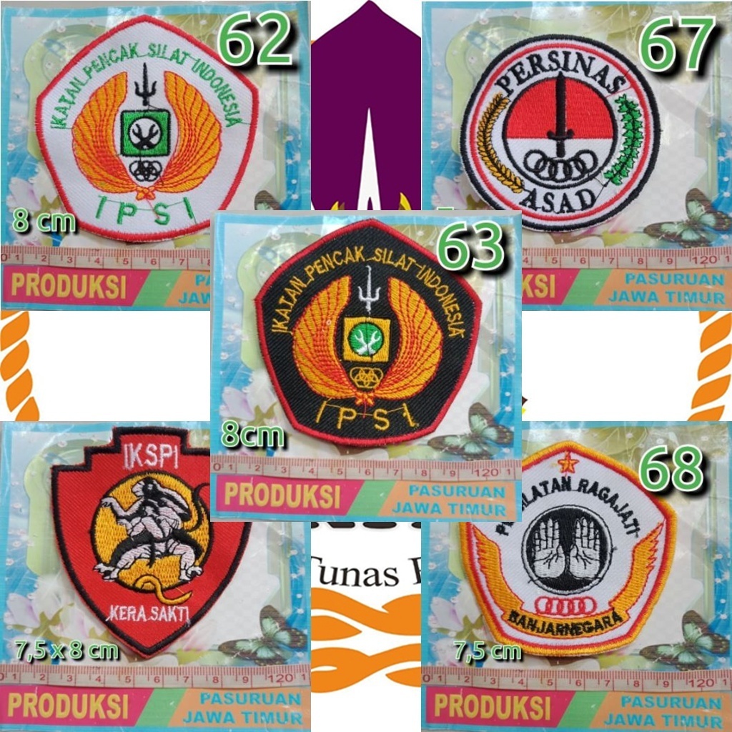 Bordir Badge Bed Bet Bordir Logo Pencak Silat IPSI Persinas ASAD Kera Sakti IKSPI Ragajati Banjarneg
