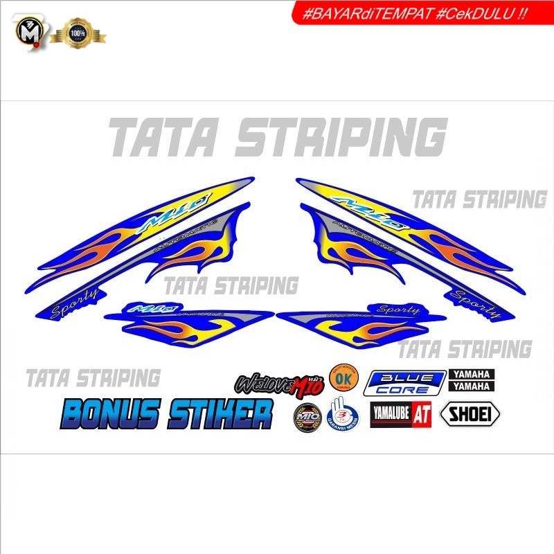 striping Mio sporty Mio smile Mio api biru
