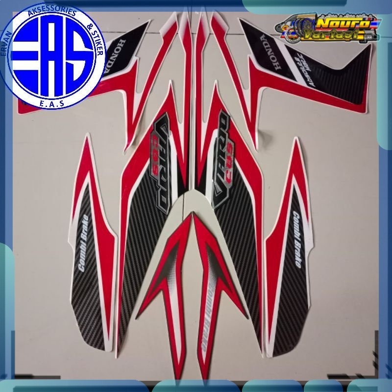 Stiker striping honda vario CBS 110 karbu 2011 2012 putih  standar stiker motor  bagus
