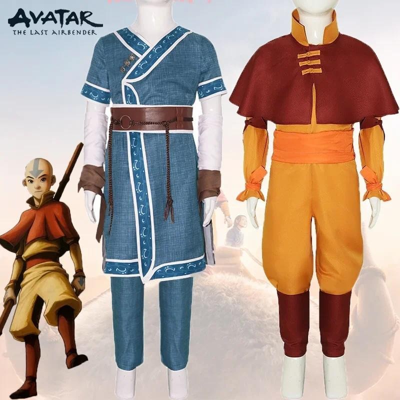 Avatar The Last Airbender Aang Katara Costume Cosplay Women Men Jumpsuit Outfits Halloween Carnival 