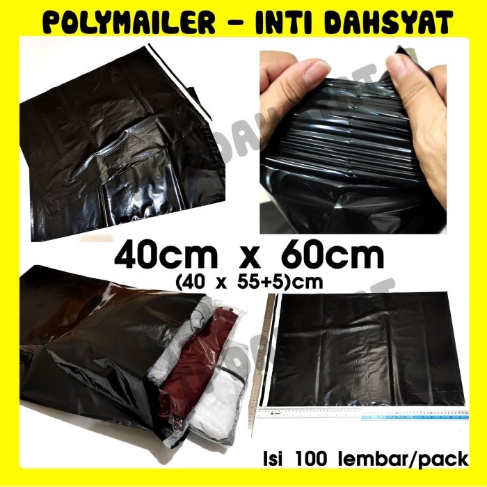 

POLYMAILER HITAM 40x60 Isi +/-100lbr Kantong Kemasan Toko Online