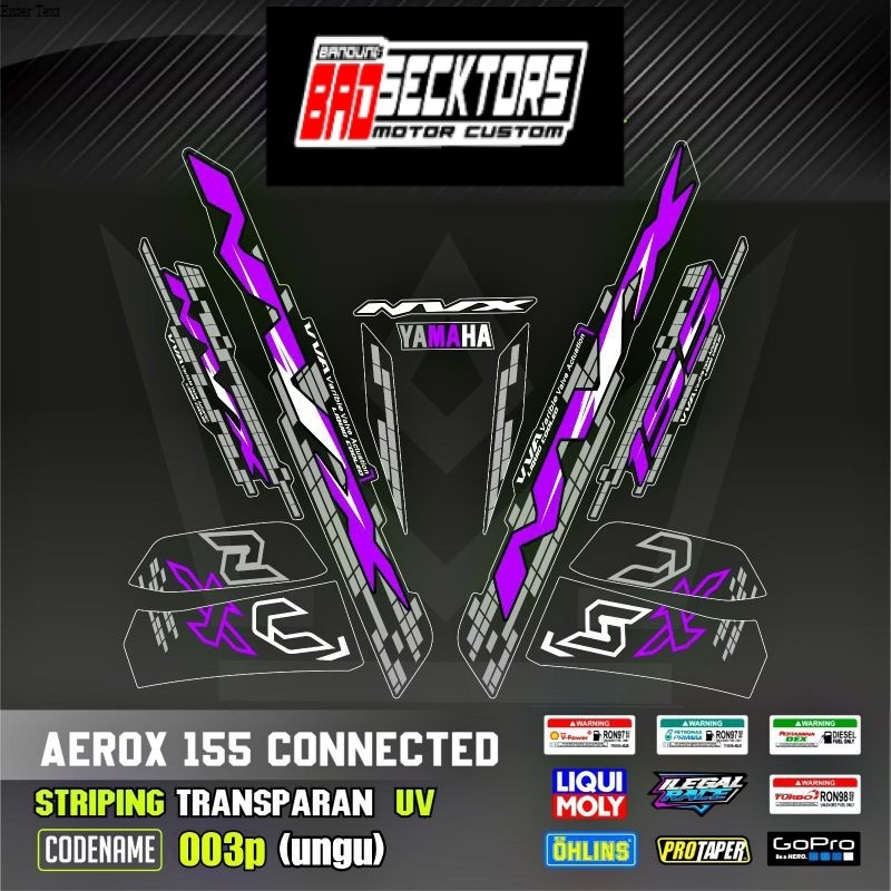 Decal Sticker Striping Variasi Transparan Uv Aerox New NVX 155 Striping Transparan Uv All New Aerox 