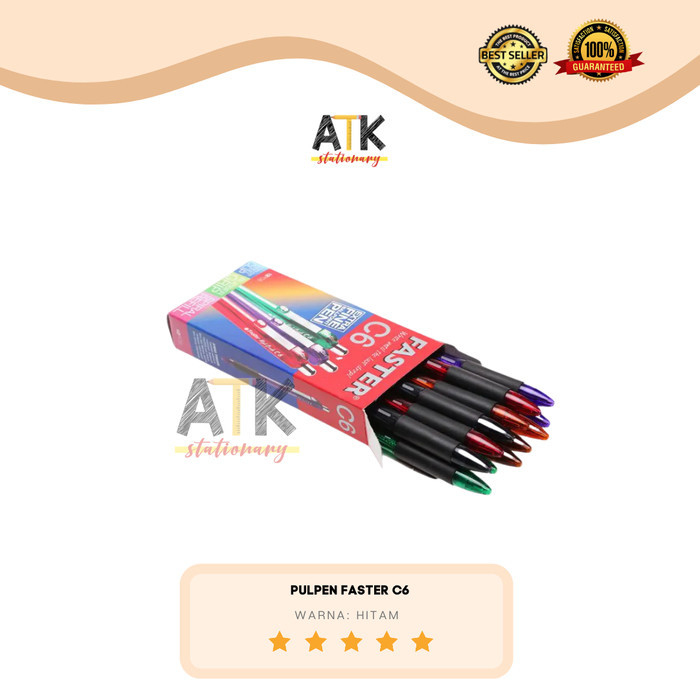 

TERMURAH Pulpen Faster C6 Cetek atk - Hitam