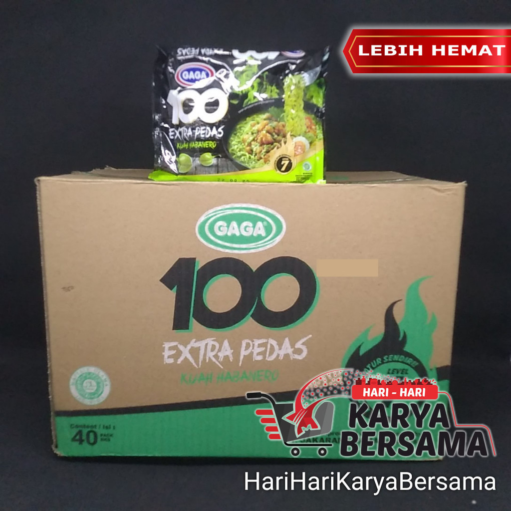 

GAGA 100 MIE INSTAN EXTRA PEDAS KUAH HABANERO PACK 40'S X 75GR