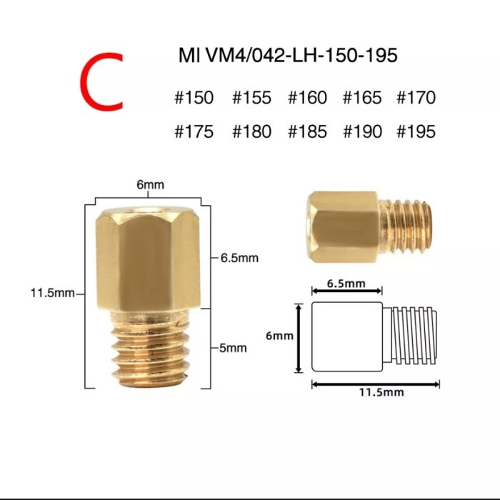 ORIGINAL 10 set Main Pilot jet Mikuni VM TM VM22 VM24 VM26 VM28 Ninja Satria R - MJ C
