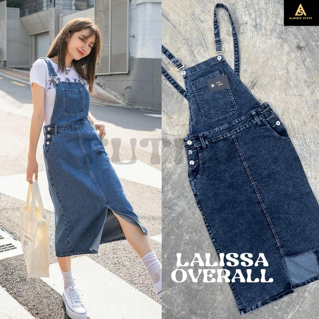 FUTI ID - Lalissa Overall I Overall Jeans Wanita Rok Span Midi Premium Jeans
