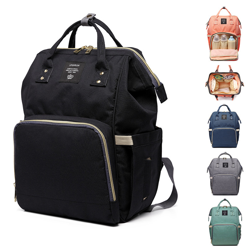 Original LEQUEEN Mommy Diaper Bags Mother Large Capacity Travel Nappy Backpacks Baby Nursing Bags Ou
