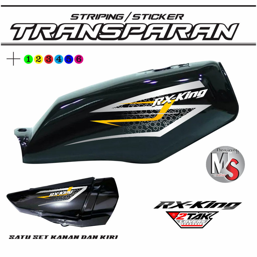 sticker rx king variasi transparan hologram aksesoris custome hitam original rx-k-2 STRIPING KEREN M
