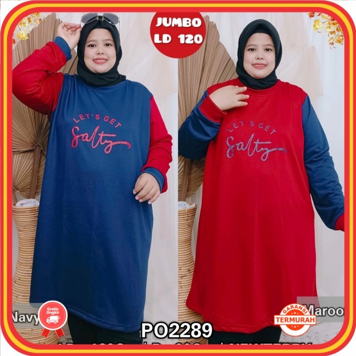 Tunik Cantik Baru Murah Wanita Baju Lebaran Kekinian /Tunik kaos wanita jumbo LD 120Cm Muat XXXL Len