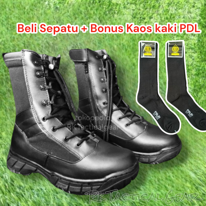 TL SEPATU PDL POLRI KULIT ASLI - SEPATU PDL JATAH ASLI POLRI - 39