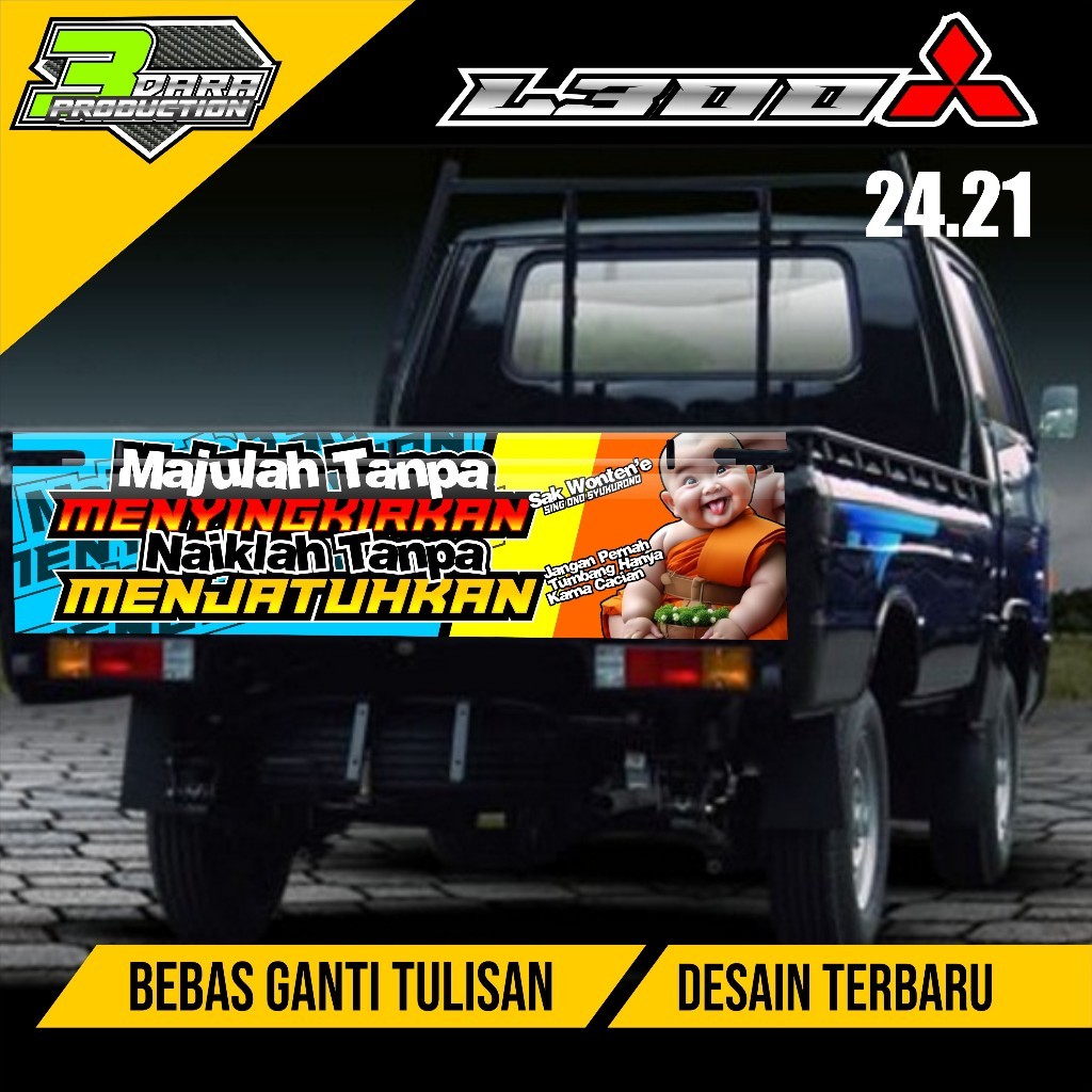 (Cod) Stiker Decal Pintu Belakang L300 Stiker Pintu Bak Belakang L 300 Kode 24.21