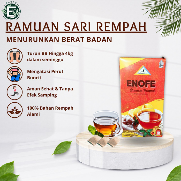 

Tunggaksemi ENOFE RAMUAN REMPAH ISI 19 KANTONG / TEH DETOX / TEH CELUP REMPAH / JSR / IMUNITAS / TURUN BB