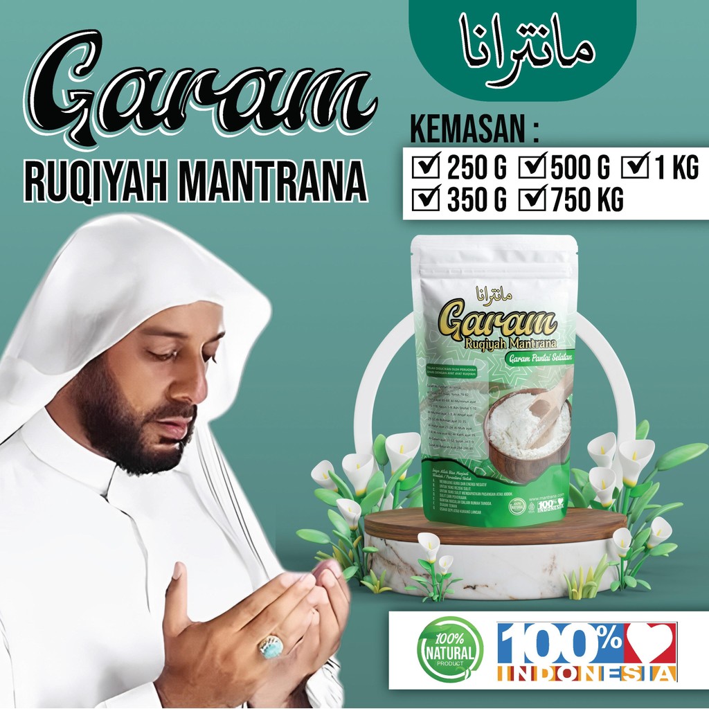 

Garam Ruqyah Mantrana 250 gr - 1 kg untuk Membuka Aura dan Menetralisir Energi Negatif - Food, Hitam