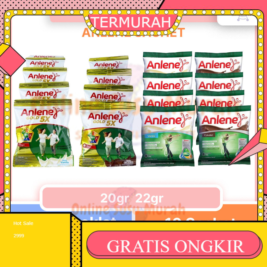 

ANLENE SACHET GOLD 25GR / ACTIFIT VANILA 20GR COKLAT 22GR (10 SACHET) SSSC