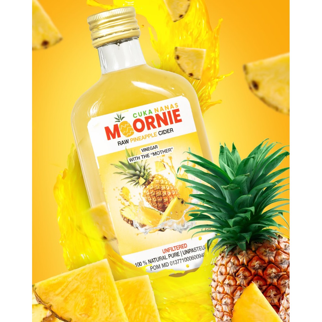 

MOORNIE Cuka Nanas With The Mother 100% Organik 250ml Tanpa Campuran