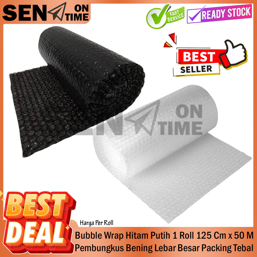 

Bubble Wrap HitamPutih1 Roll 125cm x 50m Kecil Pengiriman Barang Pecah Belah Pembungkus Bening Lebar Besar Packing Tambahan Jumbo Makanan Tanaman Berkualitas Plastik Barang Anti Rusak ADL Tebal Extra Pelindung