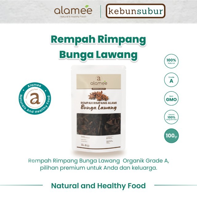 

ALAMEE Bunga Lawang Kering Asli Pekak Star Anise Rempah Kering Rimpang Organik Alami Spice 100gr Kebunsubur