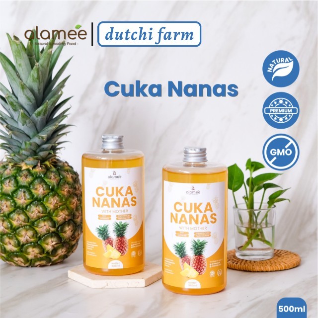 

ALAMEE Cuka Nanas Original Pineapple Cider Vinegar With Mother Organik Asli 500ml Dutchi Farm