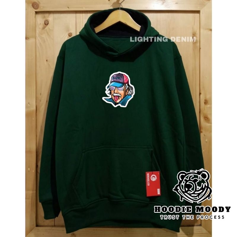 hoodie moody Sweater Hodie Pria Distro Flece Tebal Sweter Hoodie Original Albert Einstein