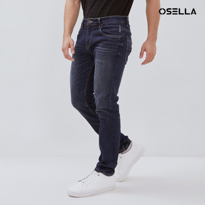 Osella Kyan Slim Fit Denim Jeans In Dark Blue Wash 208O5011A3 |  Celana Jeans Pria
