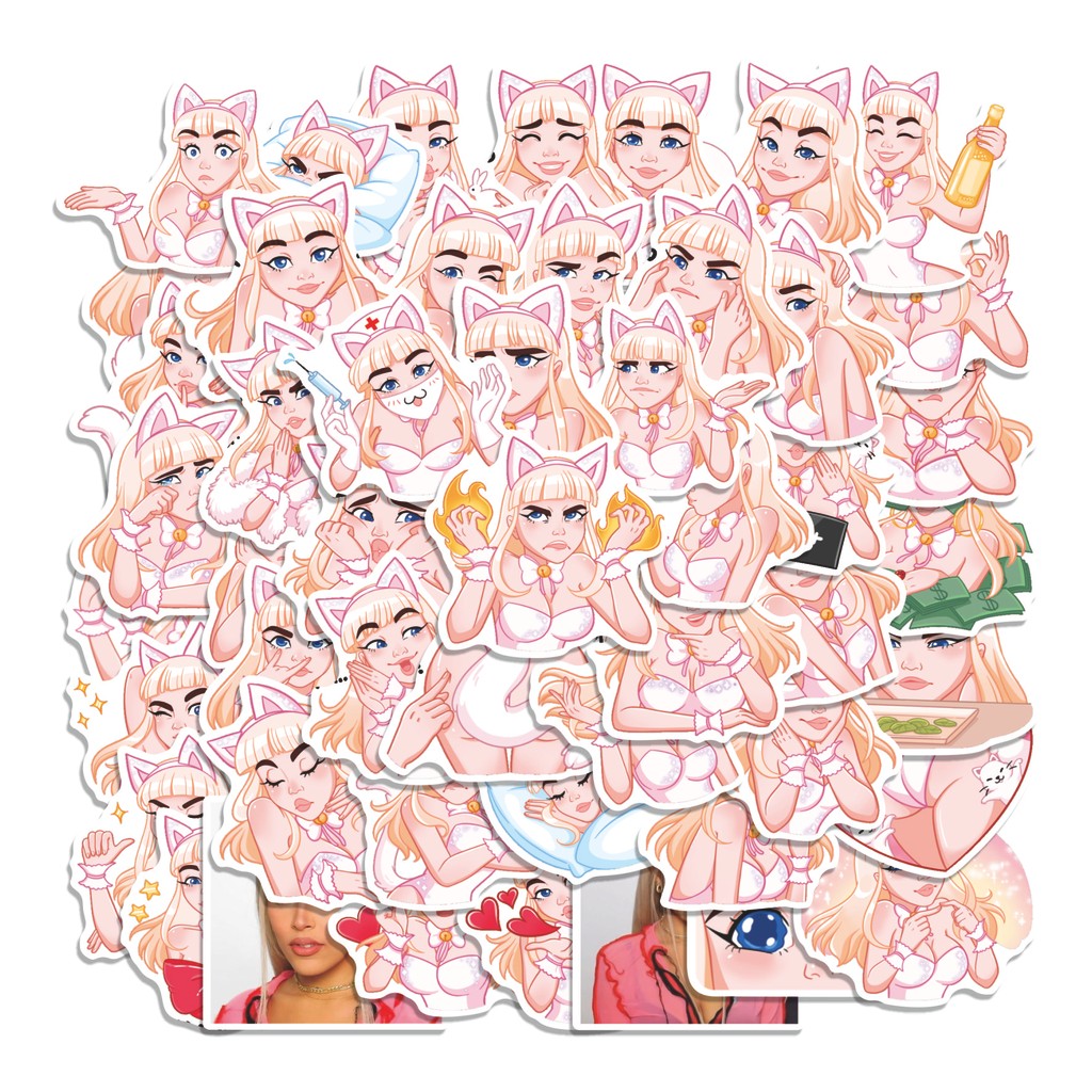

COD 50 Pcs Stiker KITTY CATALINA Lucu Anti Air Untuk Dekorasi Notebook Sepeda Skateboard Handphone