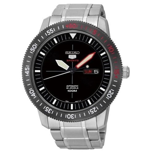 JAM TANGAN PRIA SEIKO 5 SPORT SRP567K1 ANALOG AUTOMATIC SILVER BLACK STAINLESS STRAP