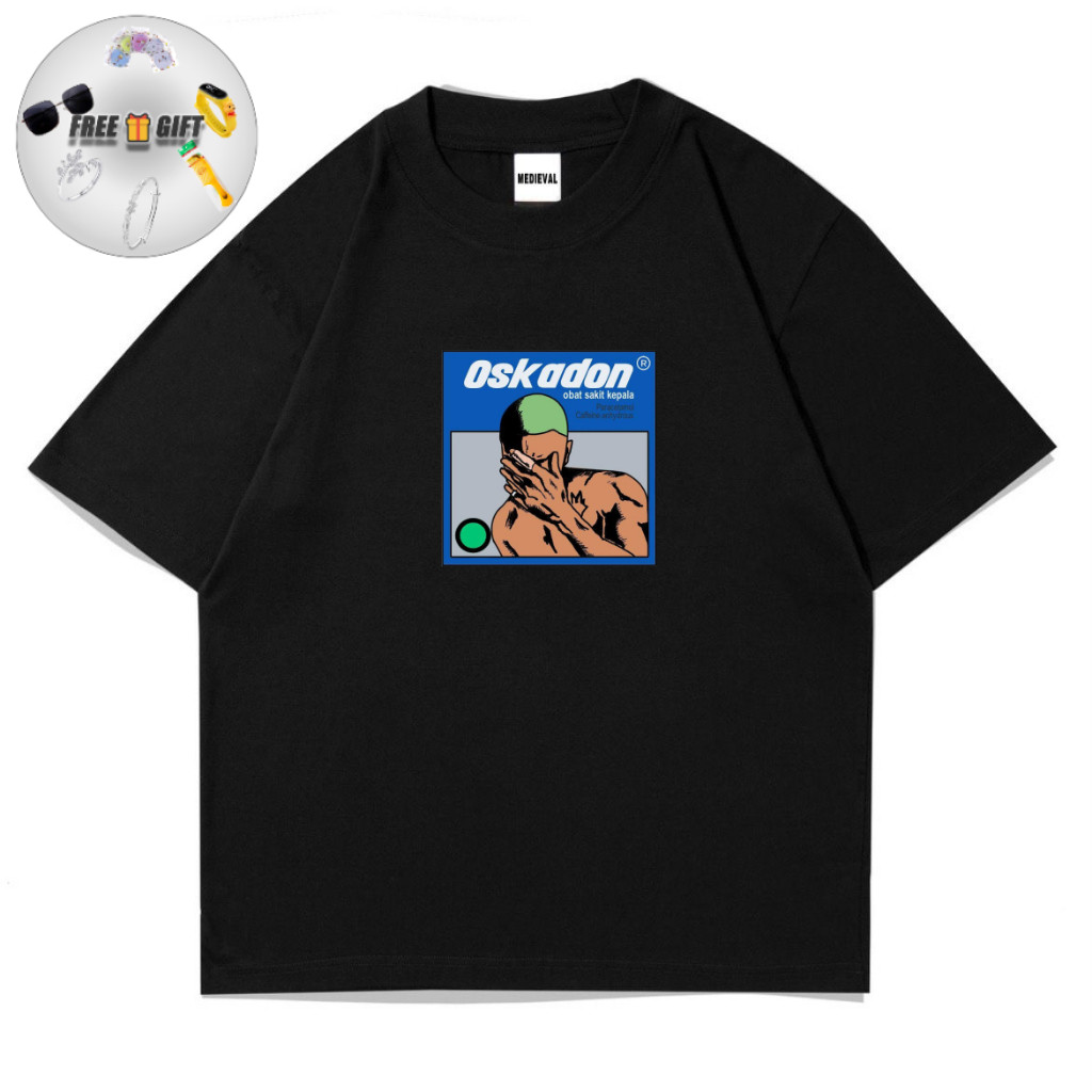 Kaos Baju OSKADON Plesetan Pelesetan Parodi Parody - Tshirt Hitam Vintage Bootleg Premium - Pria wan