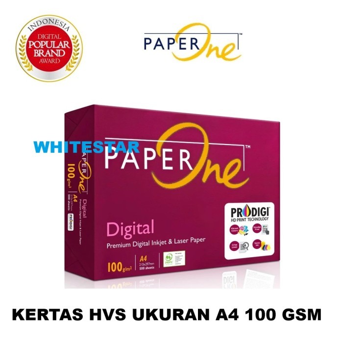 

kertas hvs paperone A4 100 gsm paper one - 1 rim (500 lembar)