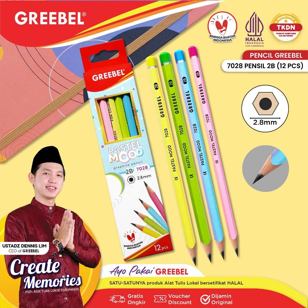 

Pensil 2B Greebel Pensil Kayu 2B Pensil Gambar / Pensil Tulis / Greebel 7028 12Pcs/Set