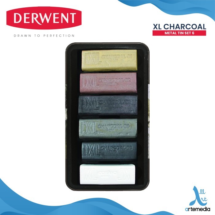 

Balok Arang Derwent XL Charcoal Block 6 Metal Tin Set