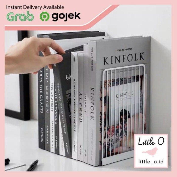 

Metal bookstand / penahan buku - Wave Black