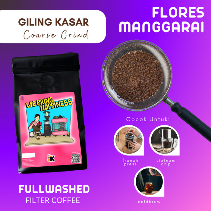 

[BIG SALE] Kopi Arabika Flores Manggarai Premium 250gr (biji/bubuk) - Giling Kasar, 200g