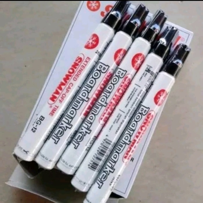 

Spidol Snowman White board marker BG12 hitam isi 12pcs