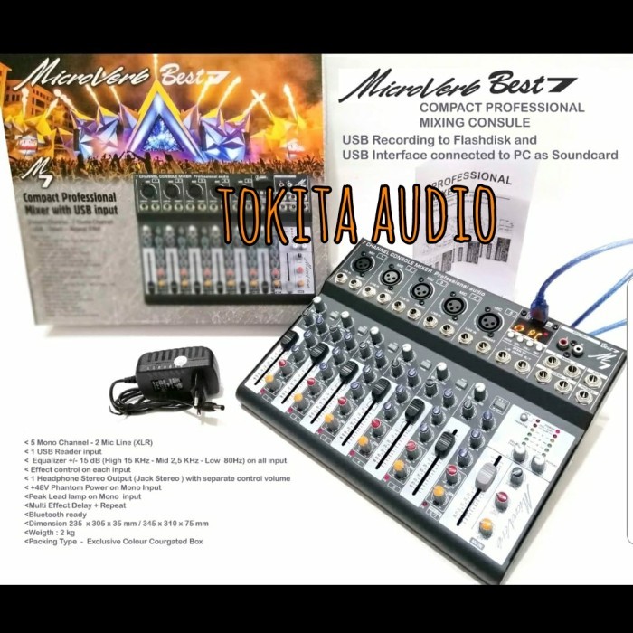MIXER MICROVERB BEST 7 MICROVERB BEST7 USB REKAMAN PC LAPTOP INTERFACE