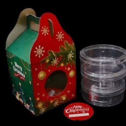 

TP kardus jinjing dus toples 250gr isi 3 natal box kue kering christmas