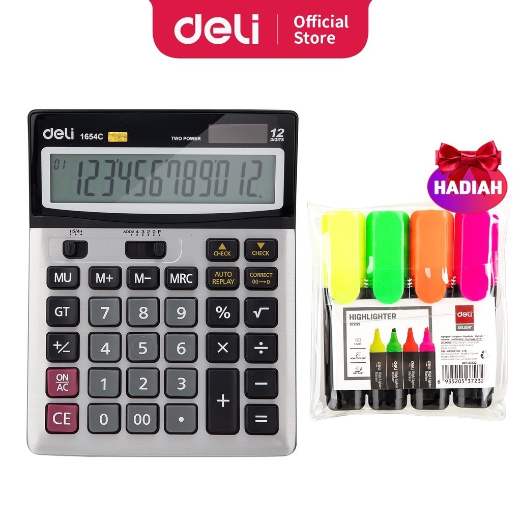 

Deli Kalkulator-112-check 12-digit Metal Tampilan LCD berkualitas tinggi Garansi 3 tahun E1654C