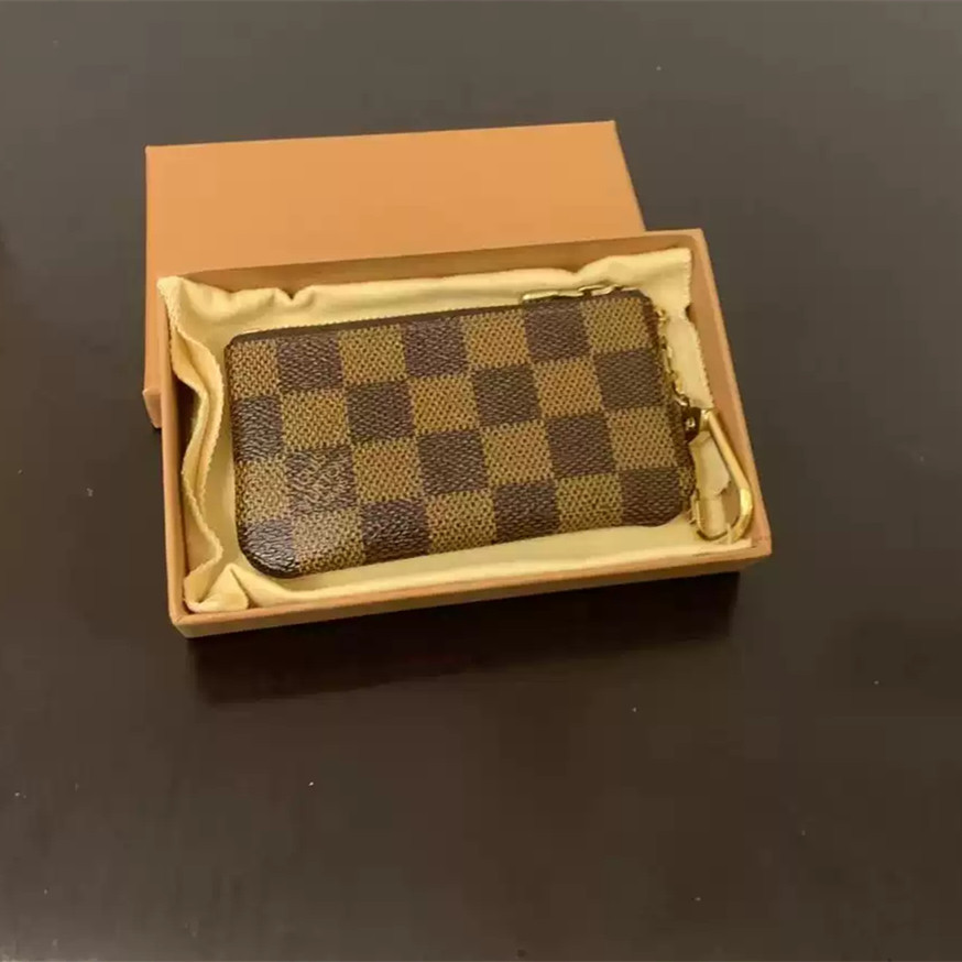 【bekas asli】（N62658） Louis Vuitton DAMIER tas kunci/dompet koin/tempat kartu kotak-kotak