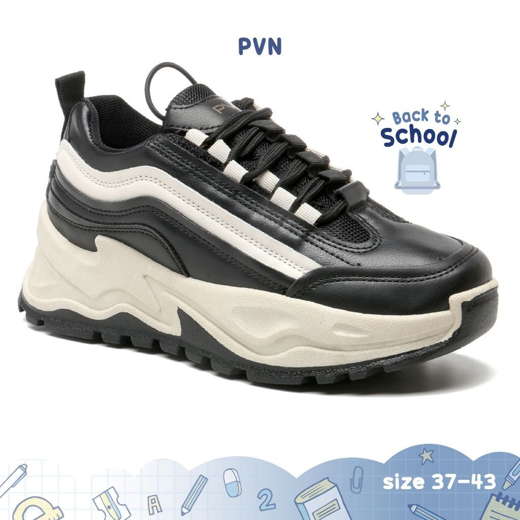 [NEW PRODUCT] PVN Taecyeon Sepatu Sneakers Wanita Sport Shoes Black 234