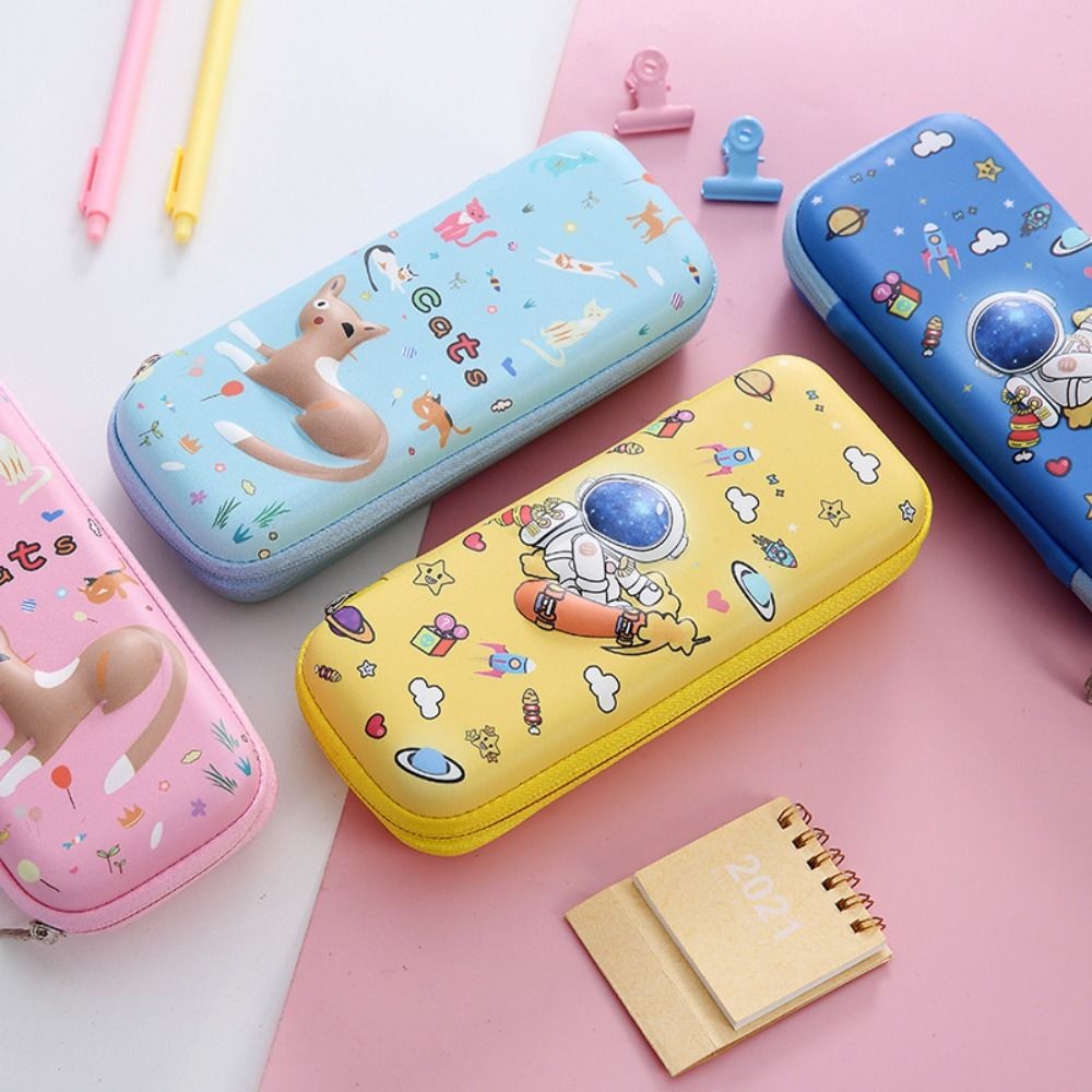 

Portable 3D Cartoon Pencil Cases Cute Eva Astronaut Pen Bags Thickened Mulfunction Stationery Storage Box Children's