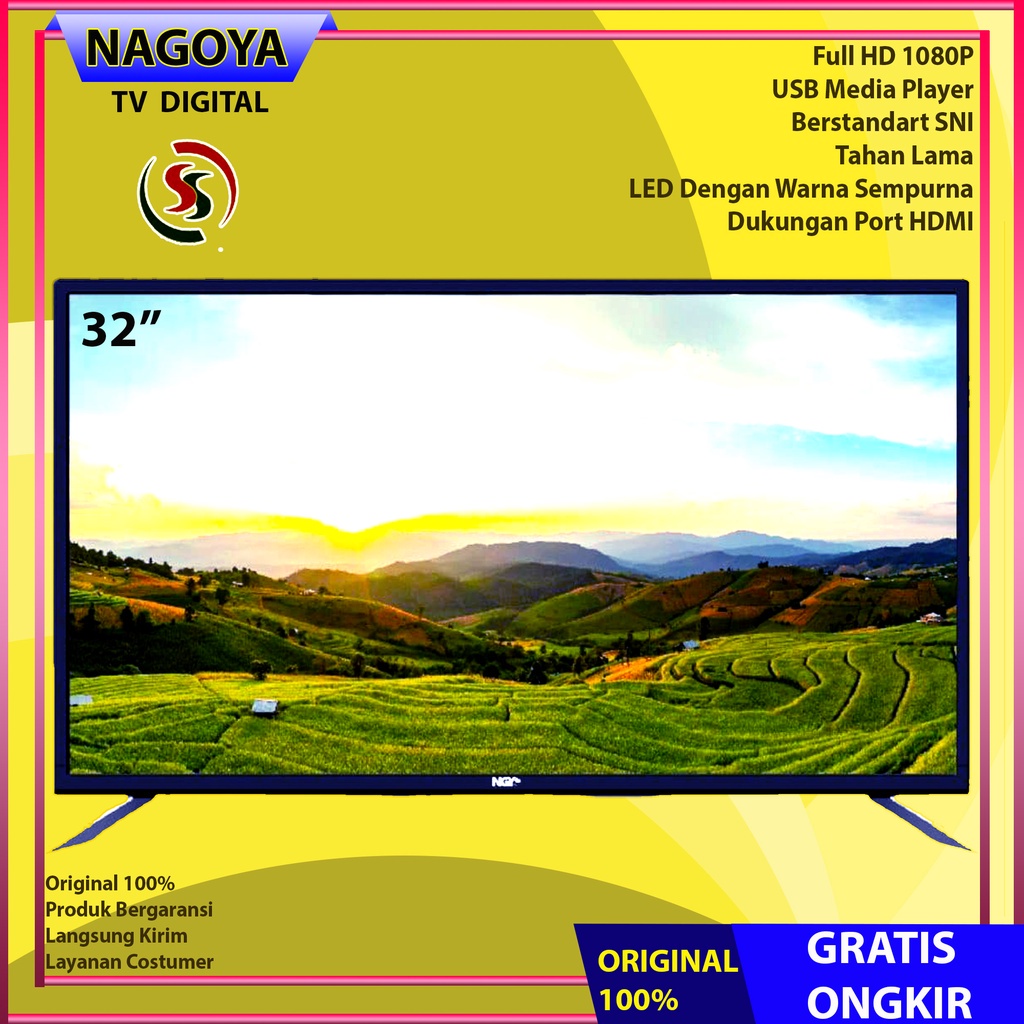 TV DIGITAL 32 INCH TV LED DIGITAL NAGOYA GARANSI RESMI 1 TAHUN FULL HD